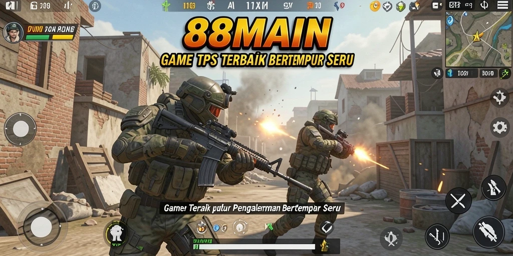 Tampilan gameplay menarik dari 88MAIN dengan aksi pertempuran intens.