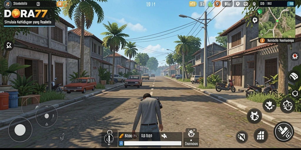 Tampilan gameplay DORA77 yang menarik dengan berbagai aktivitas simulasi.