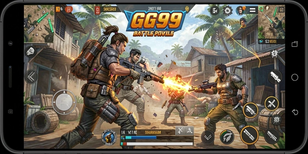 Gameplay seru dalam pertempuran Battle Royale di GG99.