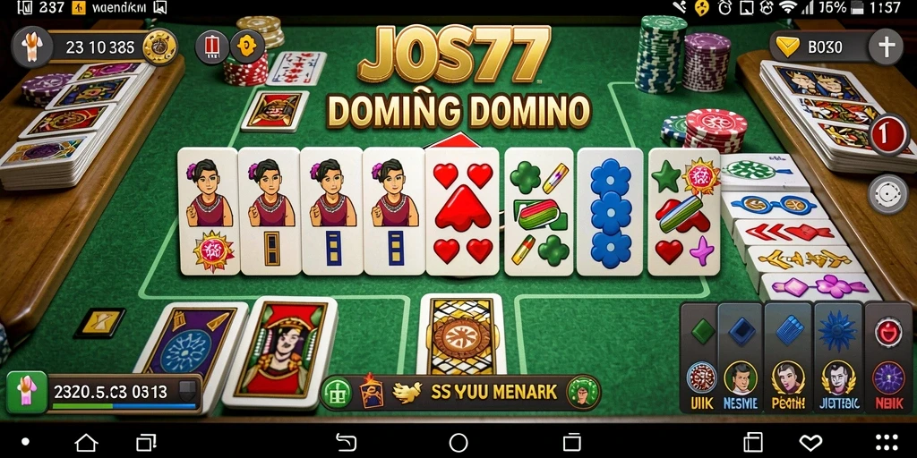 Tampilan gameplay menarik dari JOS77, menampilkan Domino yang seru.