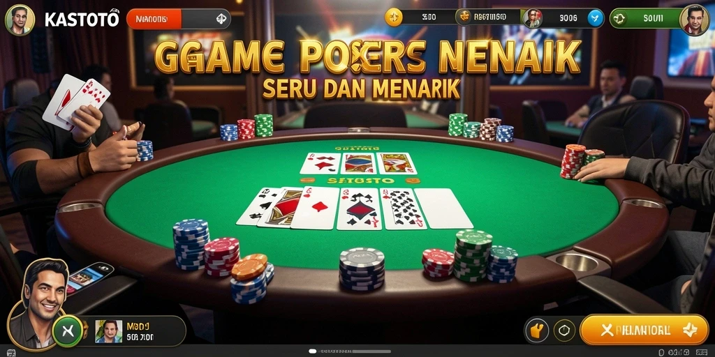 Tampilan screenshot KASTOTO menampilkan aksi seru permainan Poker.