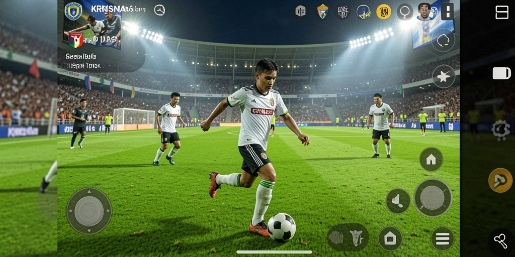 Tampilan gameplay KRISNA96 yang menakjubkan saat pertandingan sepak bola.