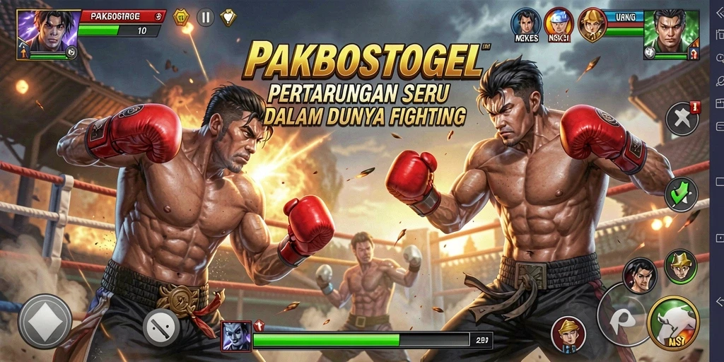 Tampilan action gameplay PAKBOSTOGEL yang menegangkan dan penuh strategi.