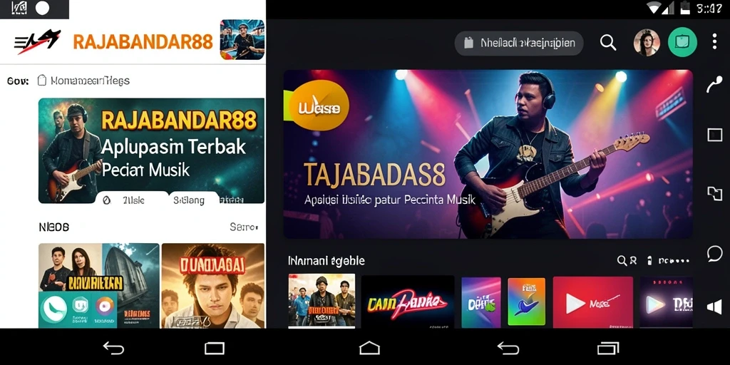 Tampilan utama dari gameplay aplikasi RAJABANDAR88 dengan berbagai fitur musik.