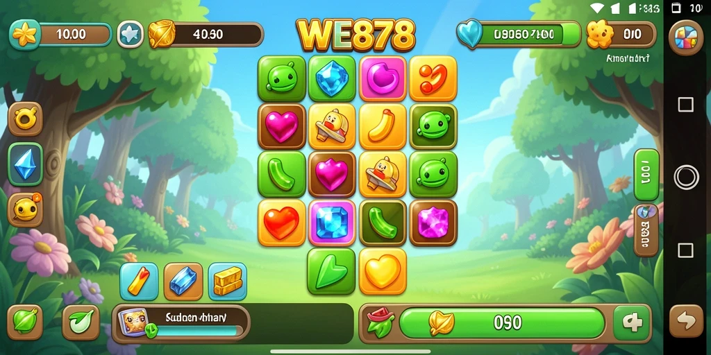 Tampilan menarik gameplay <strong>Match-3</strong> di <strong>WE878</strong> dengan grafis cerah.