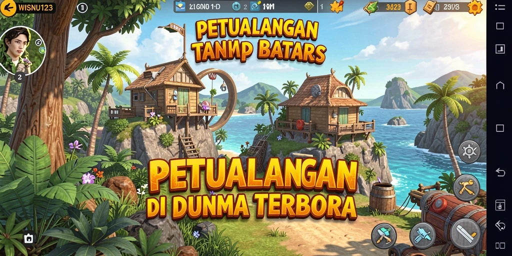 Gameplay WISNU123 menunjukkan petualangan seru di dunia terbuka.